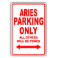 Dodge Aries Parking Only All Others Will Be Towed Aluminum Decor Garage Sign