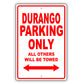 Dodge Durango Parking Only All Others Will Be Towed Aluminum Decor Garage Sign