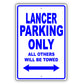 Dodge Lancer Parking Only All Others Will Be Towed Aluminum Decor Garage Sign