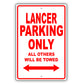 Dodge Lancer Parking Only All Others Will Be Towed Aluminum Decor Garage Sign