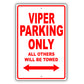 Dodge Viper Parking Only All Others Will Be Towed Aluminum Decor Garage Sign