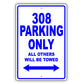 Ferrari 308 Parking Only All Others Will Be Towed Aluminum Decor Garage Sign