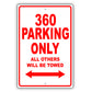 Ferrari 360 Parking Only All Others Will Be Towed Aluminum Decor Garage Sign