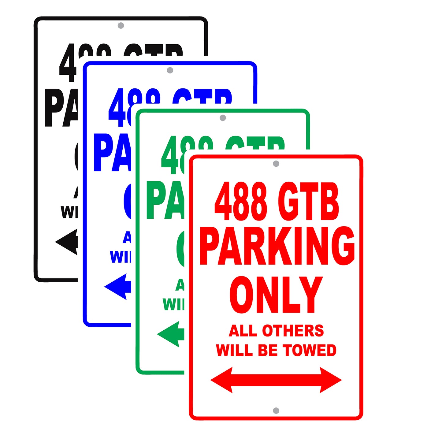 Ferrari 488 Gtb Parking Only All Others Will Be Towed Aluminum Decor Garage Sign