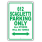 Ferrari 612 Scaglietti Parking Only All Others Will Be Towed Aluminum Garage Sign