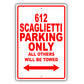 Ferrari 612 Scaglietti Parking Only All Others Will Be Towed Aluminum Garage Sign