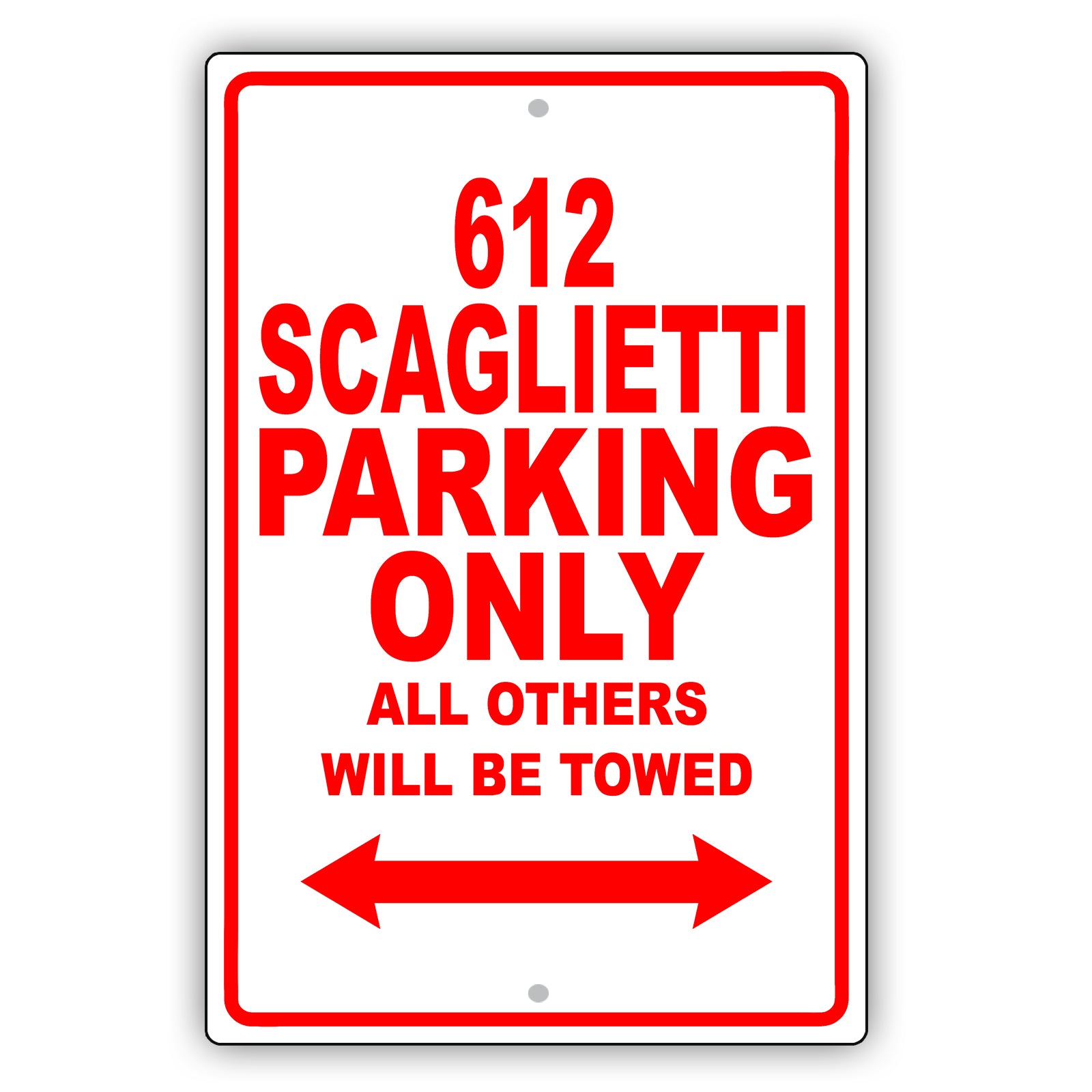 Ferrari 612 Scaglietti Parking Only All Others Will Be Towed Aluminum Garage Sign