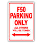 Ferrari F50 Parking Only All Others Will Be Towed Aluminum Decor Garage Sign