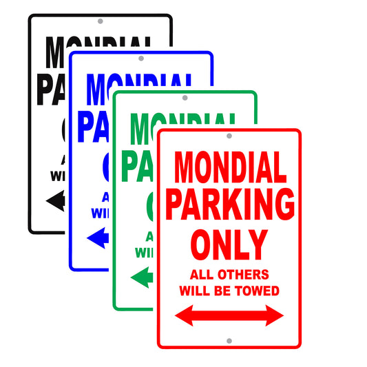 Ferrari Mondial Parking Only All Others Will Be Towed Aluminum Decor Garage Sign