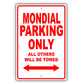 Ferrari Mondial Parking Only All Others Will Be Towed Aluminum Decor Garage Sign