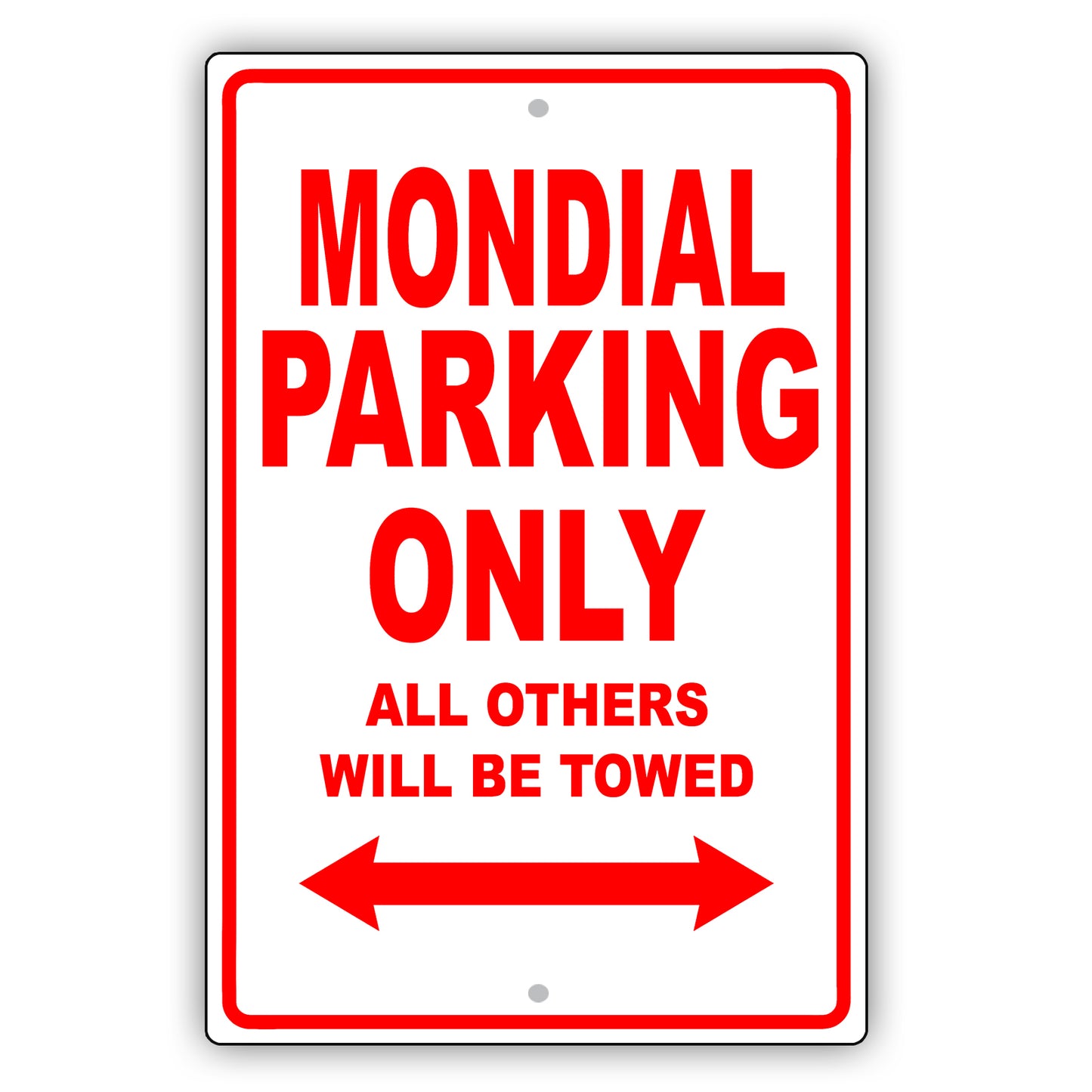 Ferrari Mondial Parking Only All Others Will Be Towed Aluminum Decor Garage Sign