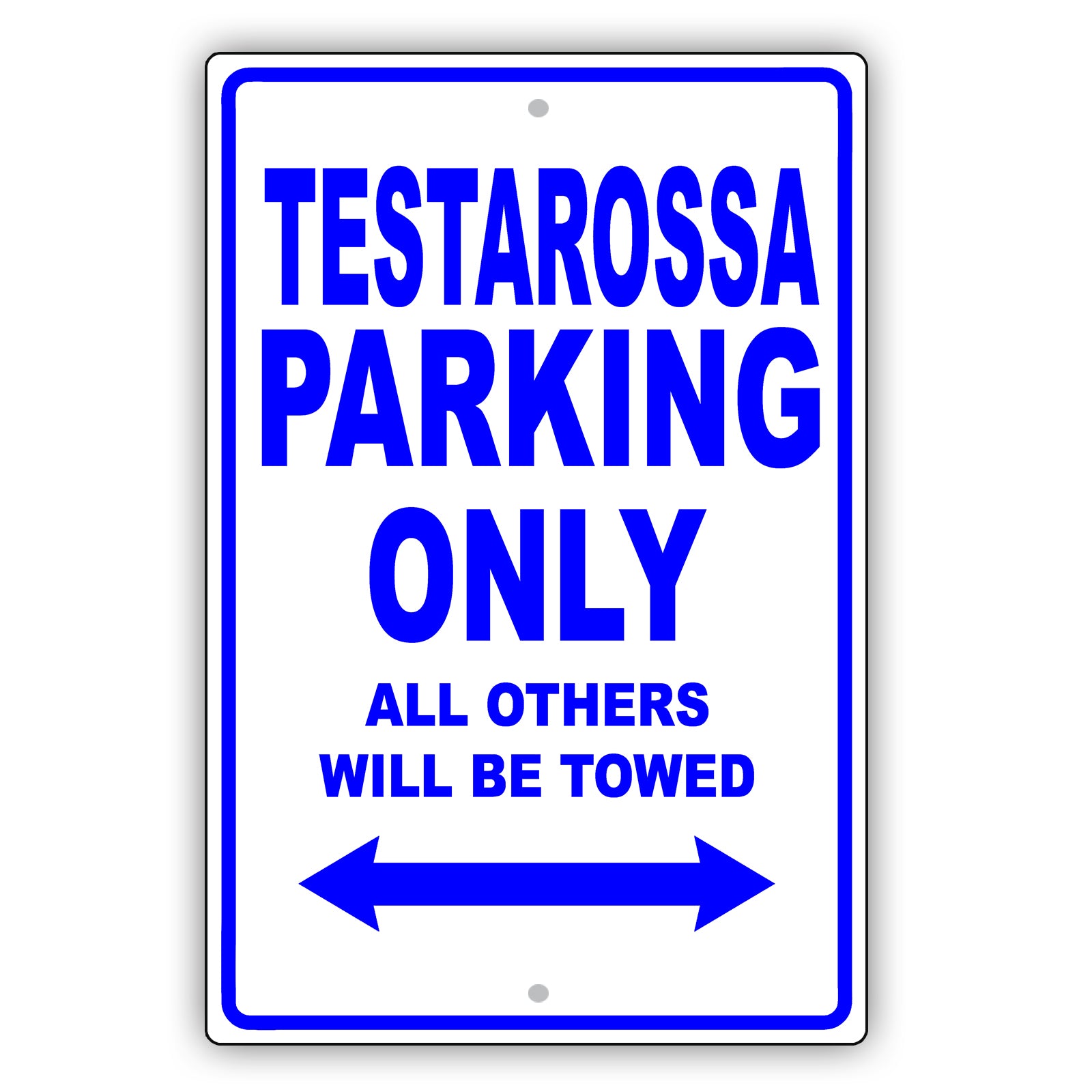 Ferrari Testarossa Parking Only All Others Will Be Towed Aluminum Decor Garage Sign