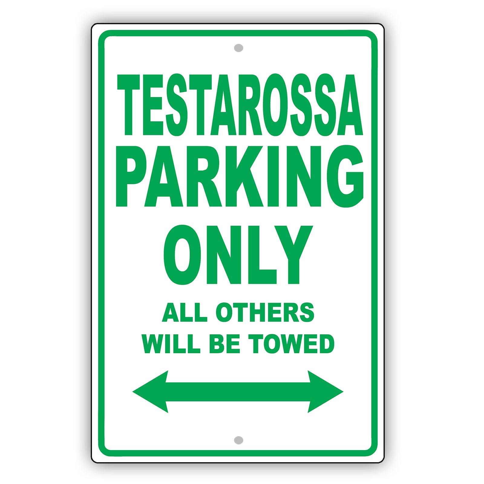 Ferrari Testarossa Parking Only All Others Will Be Towed Aluminum Decor Garage Sign