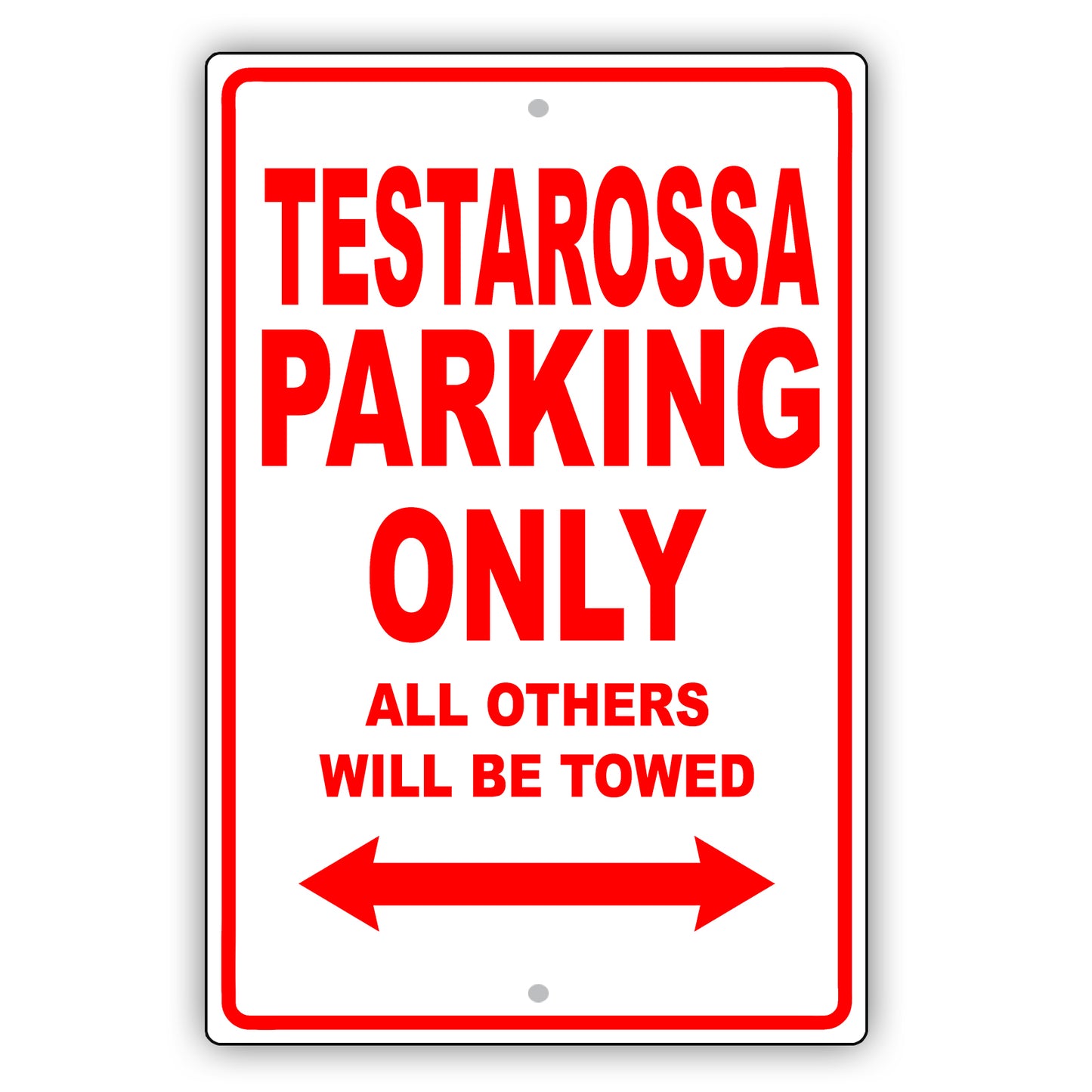 Ferrari Testarossa Parking Only All Others Will Be Towed Aluminum Decor Garage Sign