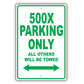 Fiat 500x Parking Only All Others Will Be Towed Aluminum Decor Garage Sign