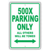 Fiat 500x Parking Only All Others Will Be Towed Aluminum Decor Garage Sign