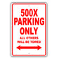 Fiat 500x Parking Only All Others Will Be Towed Aluminum Decor Garage Sign