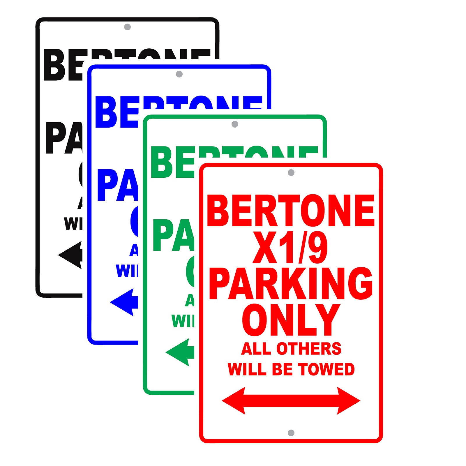 Fiat Bertone X1/9 Parking Only All Others Will Be Towed Aluminum Decor Garage Sign