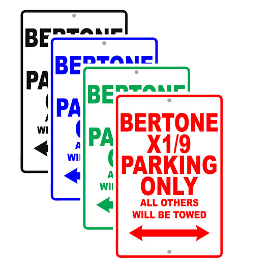 Fiat Bertone X1/9 Parking Only All Others Will Be Towed Aluminum Decor Garage Sign