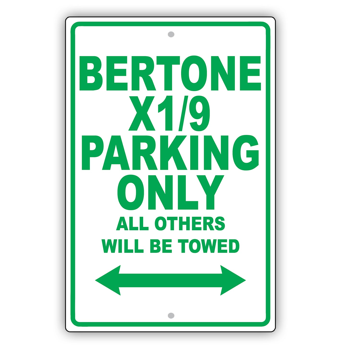 Fiat Bertone X1/9 Parking Only All Others Will Be Towed Aluminum Decor Garage Sign