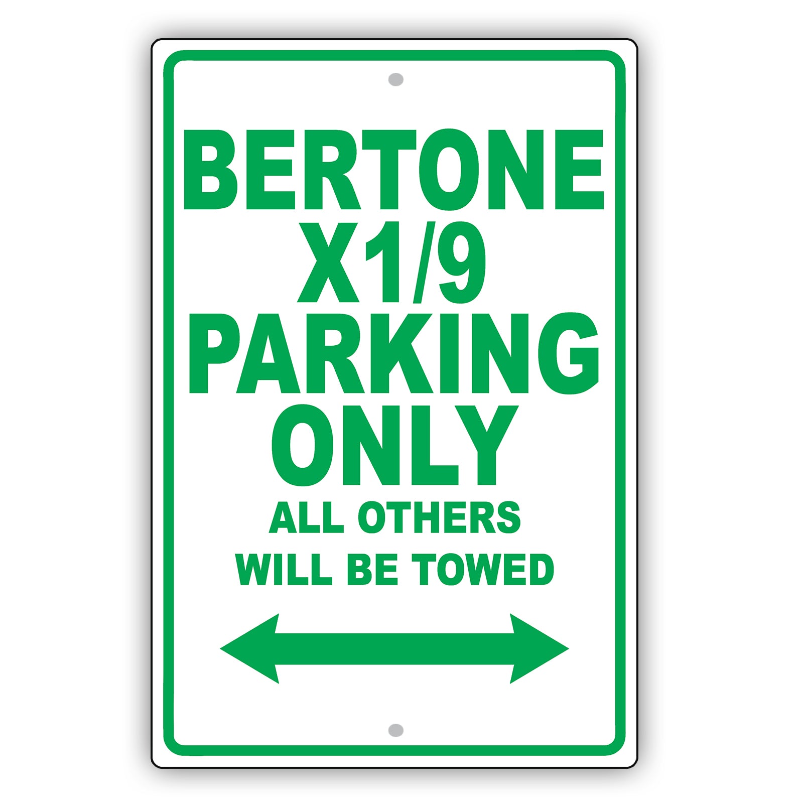 Fiat Bertone X1/9 Parking Only All Others Will Be Towed Aluminum Decor Garage Sign