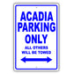 Gmc Acadia Parking Only All Others Will Be Towed Aluminum Decor Garage Sign