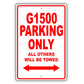 Gmc G1500 Parking Only All Others Will Be Towed Aluminum Decor Garage Sign
