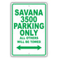 Gmc Savana 3500 Parking Only All Others Will Be Towed Aluminum Decor Garage Sign
