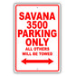 Gmc Savana 3500 Parking Only All Others Will Be Towed Aluminum Decor Garage Sign