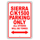 Gmc Sierra C/k1500 Parking Only All Others Will Be Towed Aluminum Decor Garage Sign