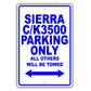 Gmc Sierra C/k3500 Parking Only All Others Will Be Towed Aluminum Decor Garage Sign