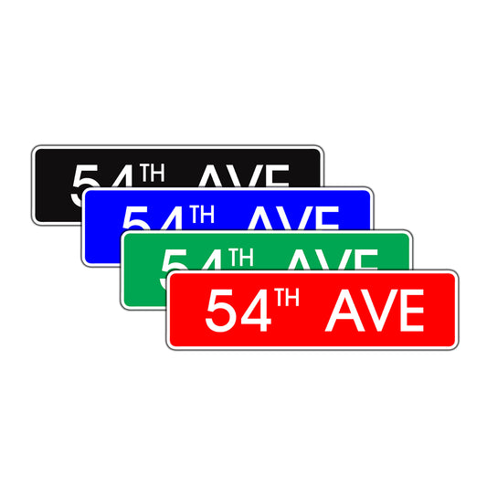 54th Avenue New York Road Aluminum Metal Novelty Street Plate Sign Wall Gift Decor