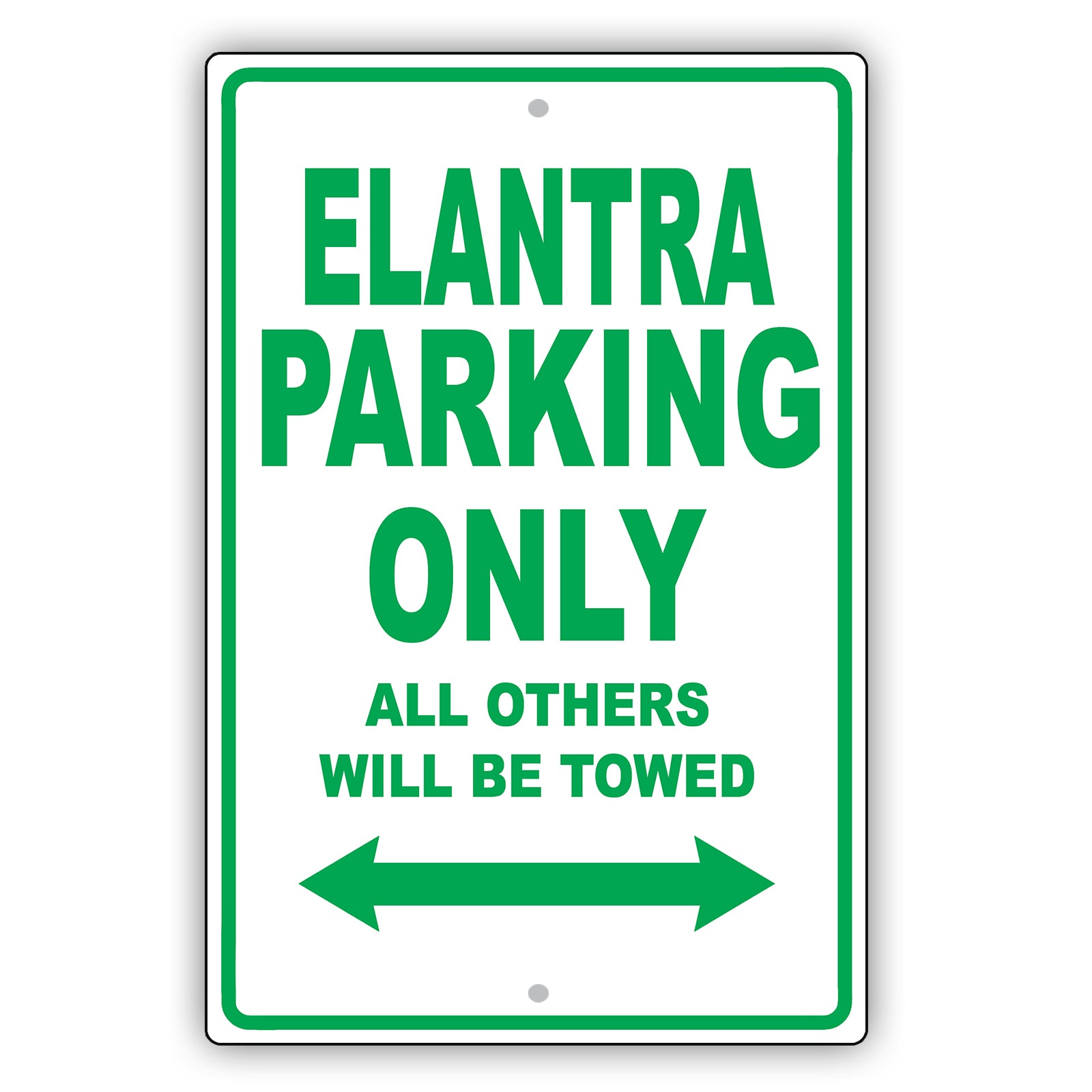 Hyundai Elantra Parking Only All Others Will Be Towed Aluminum Decor Garage Sign