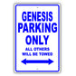 Hyundai Genesis Parking Only All Others Will Be Towed Aluminum Decor Garage Sign