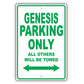 Hyundai Genesis Parking Only All Others Will Be Towed Aluminum Decor Garage Sign