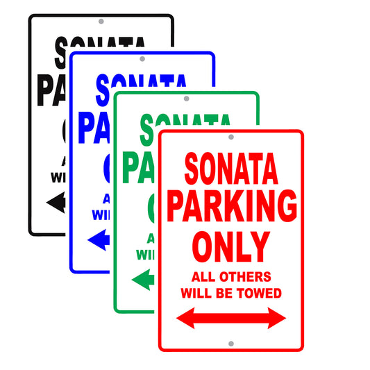 Hyundai Sonata Parking Only All Others Will Be Towed Aluminum Decor Garage Sign