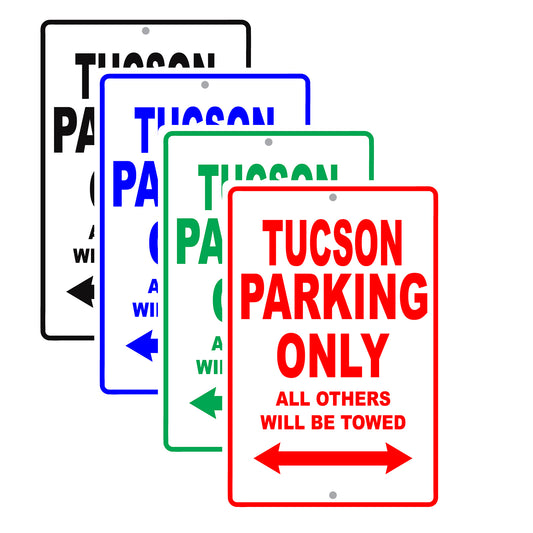 Hyundai Tucson Parking Only All Others Will Be Towed Aluminum Decor Garage Sign
