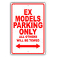 Infiniti Ex Models Parking Only All Others Will Be Towed Aluminum Decor Garage Sign