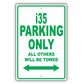 Infiniti I35 Parking Only All Others Will Be Towed Aluminum Decor Garage Sign
