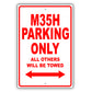 Infiniti M35h Parking Only All Others Will Be Towed Aluminum Decor Garage Sign