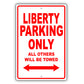 Jeep Liberty Parking Only All Others Will Be Towed Aluminum Decor Garage Sign