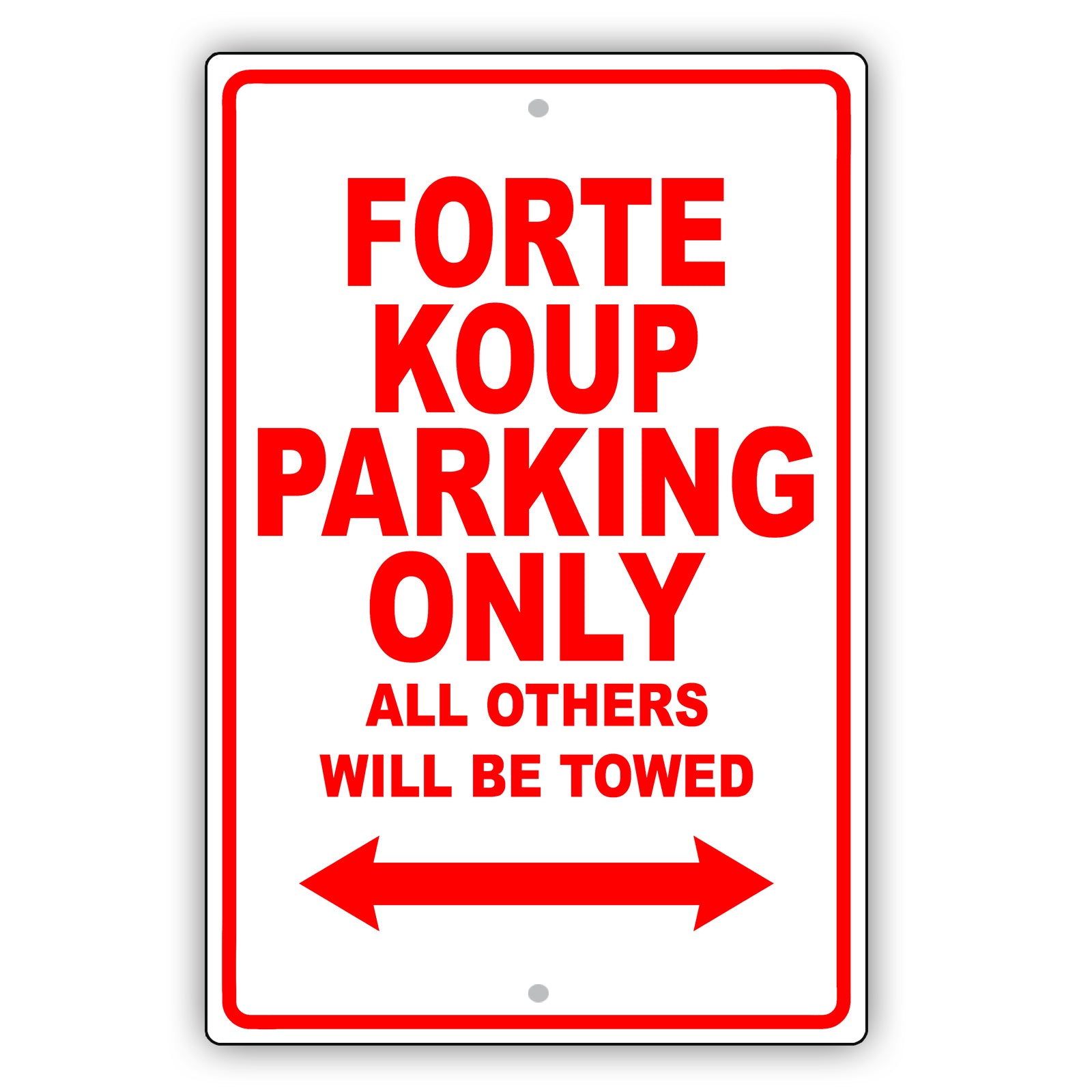 Kia Forte Koup Parking Only All Others Will Be Towed Aluminum Decor Garage Sign