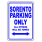 Kia Sorento Parking Only All Others Will Be Towed Aluminum Decor Garage Sign