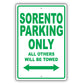 Kia Sorento Parking Only All Others Will Be Towed Aluminum Decor Garage Sign