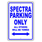 Kia Spectra Parking Only All Others Will Be Towed Aluminum Decor Garage Sign