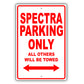 Kia Spectra Parking Only All Others Will Be Towed Aluminum Decor Garage Sign