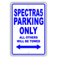 Kia Spectra5 Parking Only All Others Will Be Towed Aluminum Decor Garage Sign