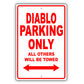 Lamborghini Diablo Parking Only All Others Will Be Towed Aluminum Decor Garage Sign