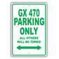 Lexus Gx 470 Parking Only All Others Will Be Towed Aluminum Decor Garage Sign
