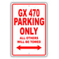 Lexus Gx 470 Parking Only All Others Will Be Towed Aluminum Decor Garage Sign